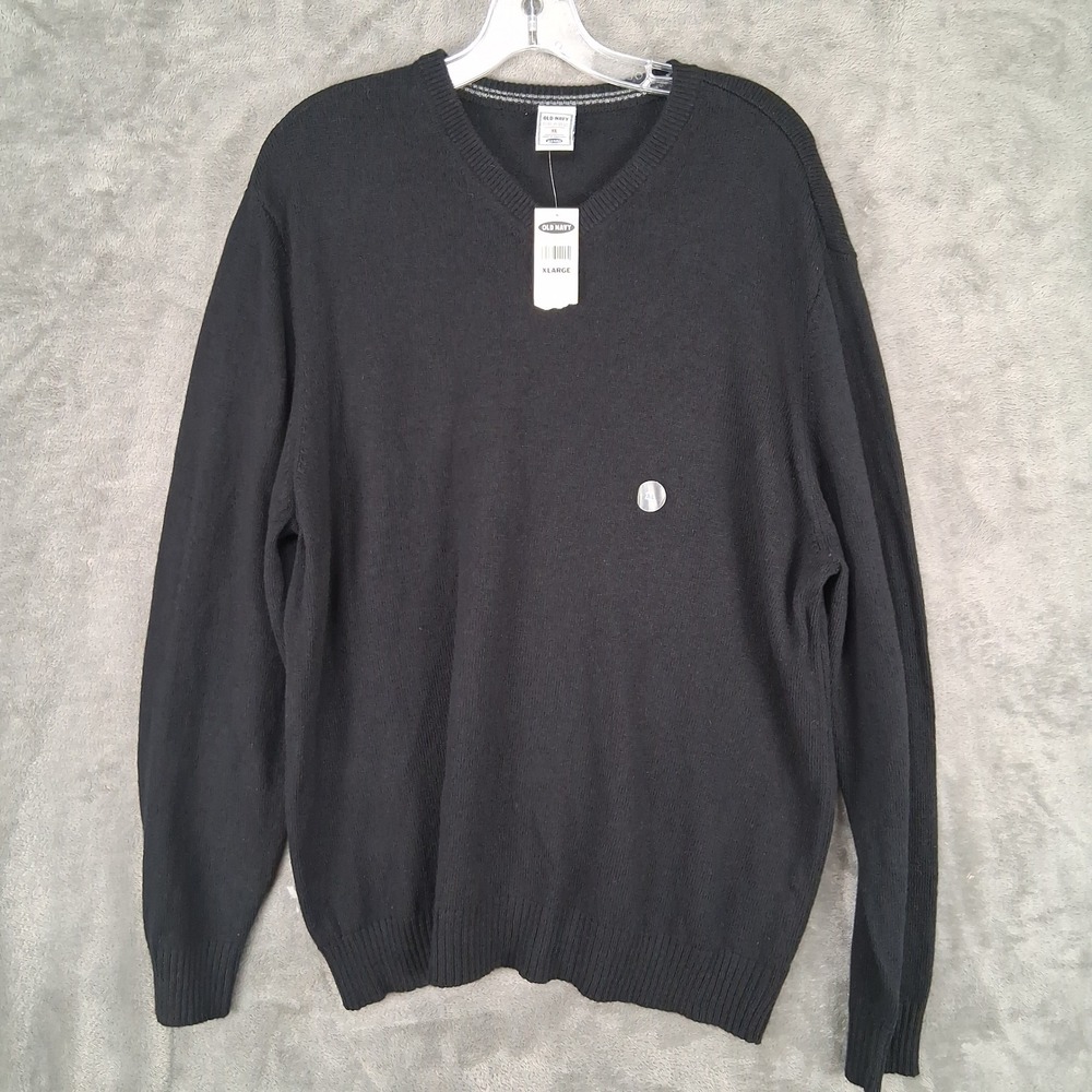 Vintage Old Navy Mens V-Neck Sweater Black XL NWT 265084-06-1